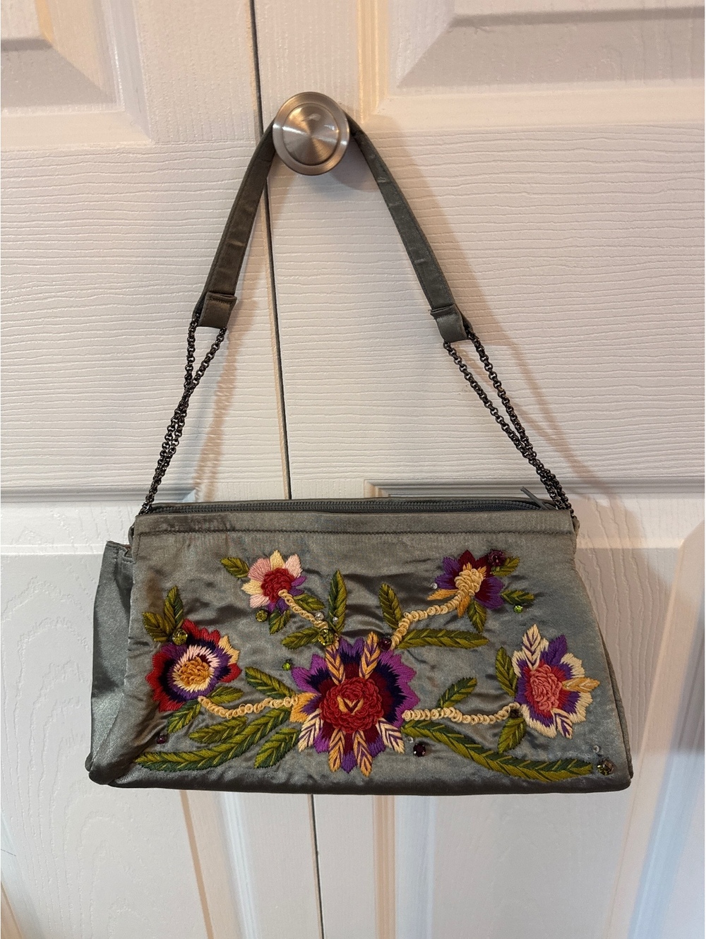 Carolee Embroidered Floral Shoulder Bag